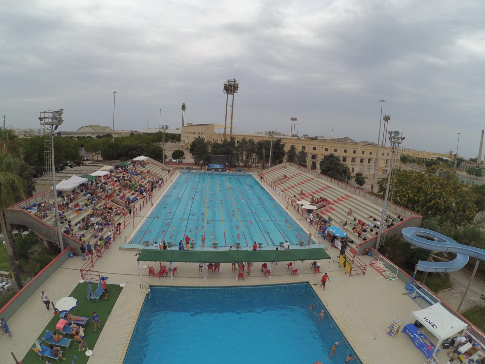 Lo Stadio del Nuoto visto dall'alto da Nicolò Capurso in occasione del Trofeo Payton